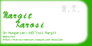 margit karosi business card